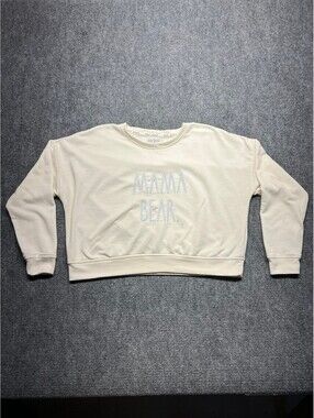 Rae Dunn Mama Bear Sweatshirt Womens Medium Cream Pullover Graphic Crewneck M